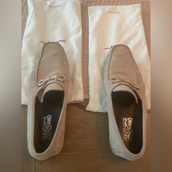SALVATORE FERRAGAMO Parigi Bit Driving Moccasin Cotton Calf Suede US Size 11 - Picture 11 of 13